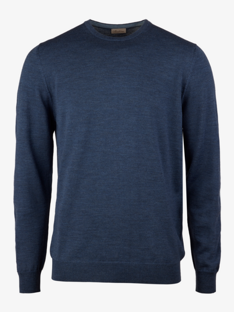 Merino Sweater With Patch Mørkeblå