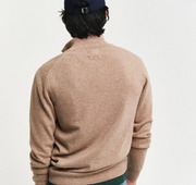 Superfine Lambswool Half Zip Beige/Khaki