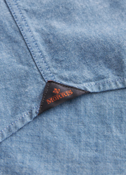 Chambray Shirt slim Blå