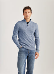 Merino Cable John Zip, 56 Blå