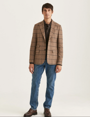 Morris Windowpane Wool Jkt Brun