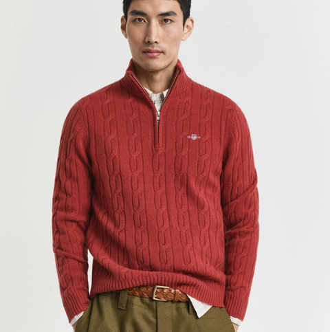 Lambswool cable HZ Rød
