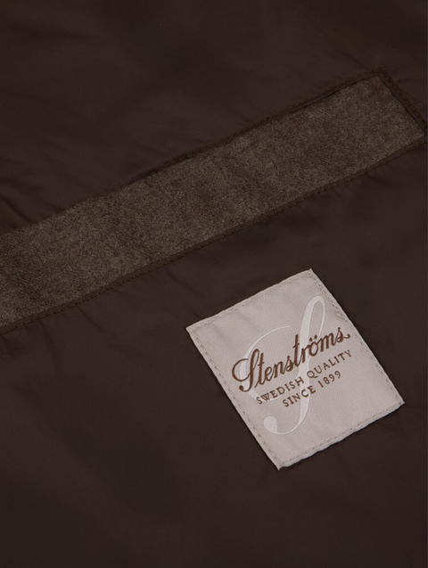 Vest zip Alcantara wool Brun