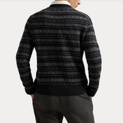 Fair isle wool sweater Koksgrå