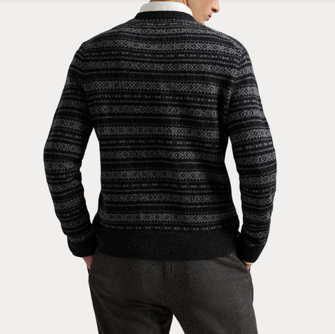 Fair isle wool sweater Koksgrå