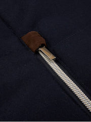 Vest zip Alcantara wool Marine