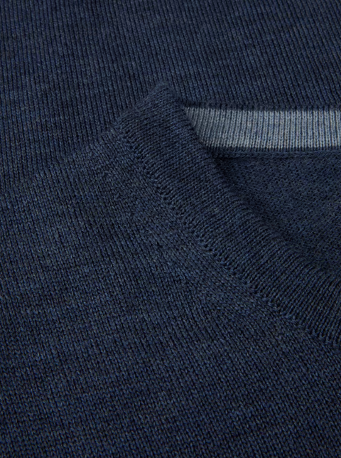 Merino Sweater With Patch Mørkeblå