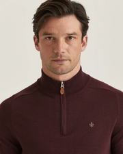 Merino John Zip, Wine Red Burgunder