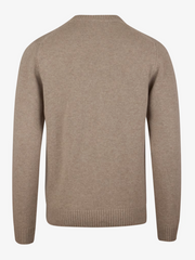 Sweather knitted crew neck merino Lysebrun