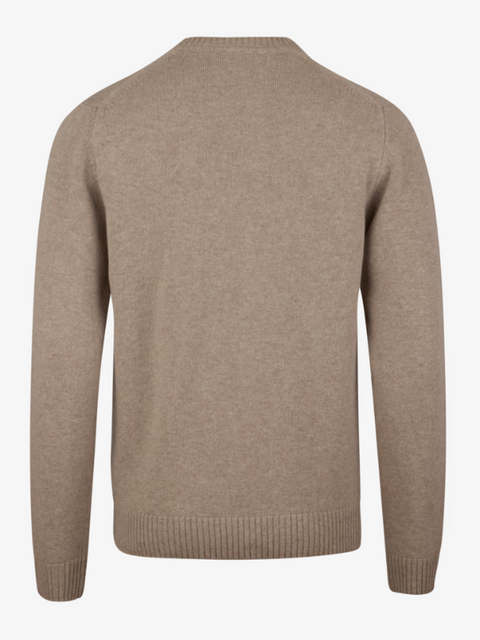 Sweather knitted crew neck merino Lysebrun