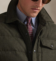 Herringbone down shirt jacket Grønn