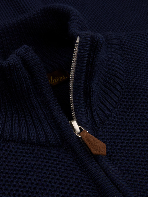 Textured Half Zip Marine