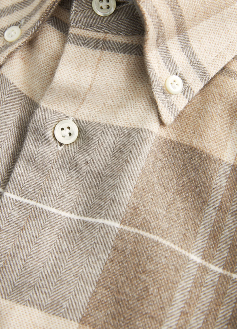 Soft Lama shirt - slimfit, kaki Beige/Khaki