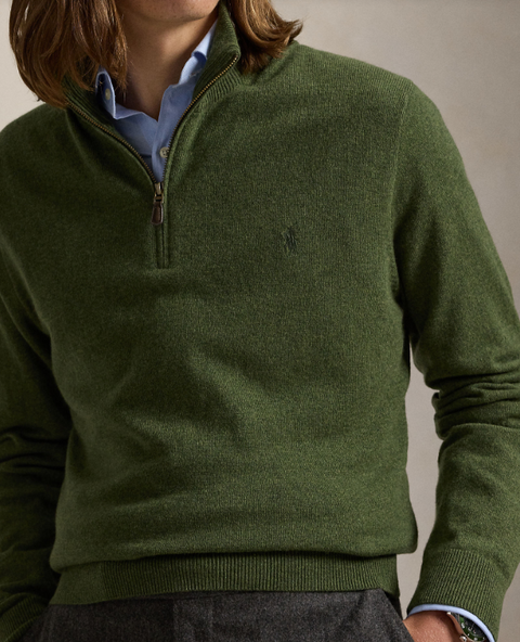 Long Sleeve Halfzip, Green Mørkegrønn