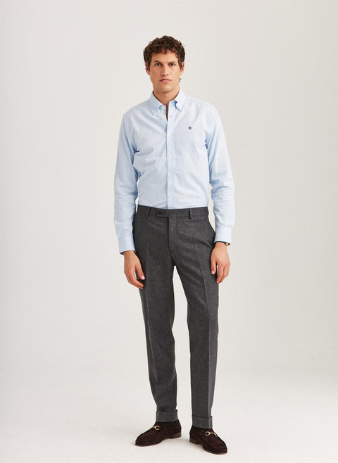 Watts Flannel Shirt, Light Blue Lyseblå