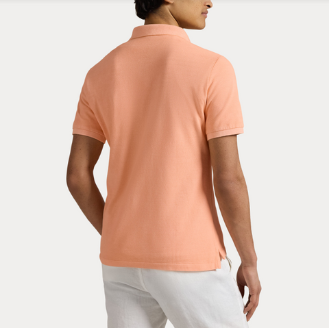 Mineral  dyed mesh polo shirt Oransje