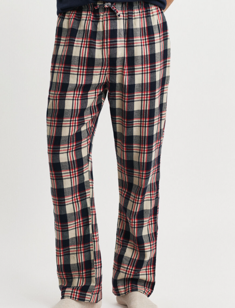 Flannel Check Pajama Pants Rød