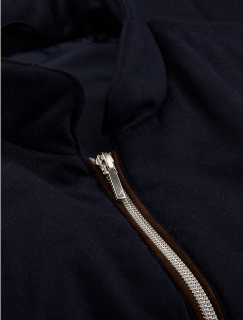 Vest zip Alcantara wool Marine