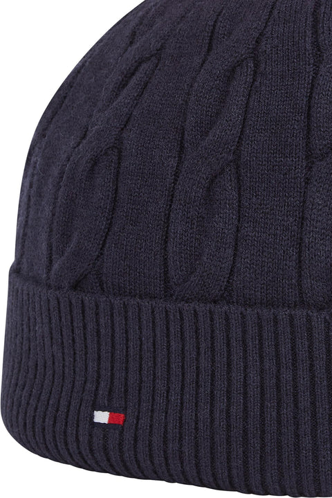 Th Flag Cable Knit Beanie Blå