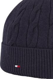 Th Flag Cable Knit Beanie Blå