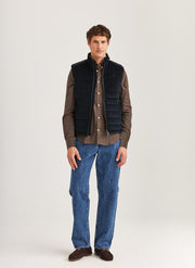 Ted quilted cord vest Blå