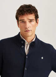 Hertford Button Cardigan, Navy Mørkeblå