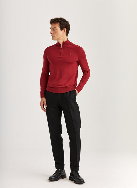 Merino John Zip Rød