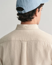 Linen Shirt Houndstooth, 277 Beige/Khaki