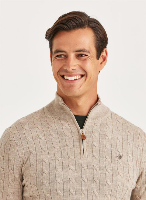 Merino Cable John Zip, 05 Khaki