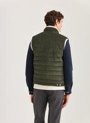 Ted quilted cord vest Oliven