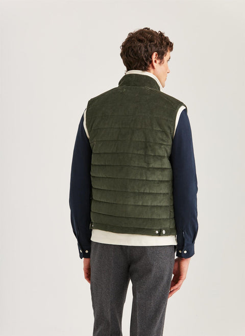 Ted quilted cord vest Oliven