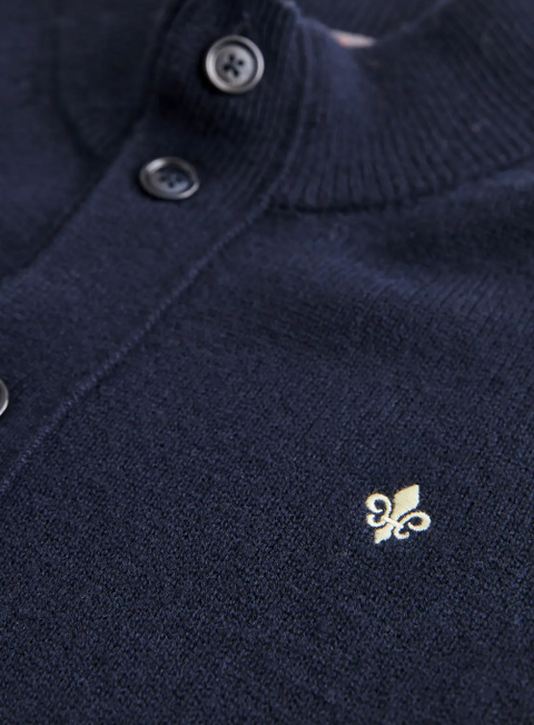 Hertford Button Cardigan, Navy Mørkeblå