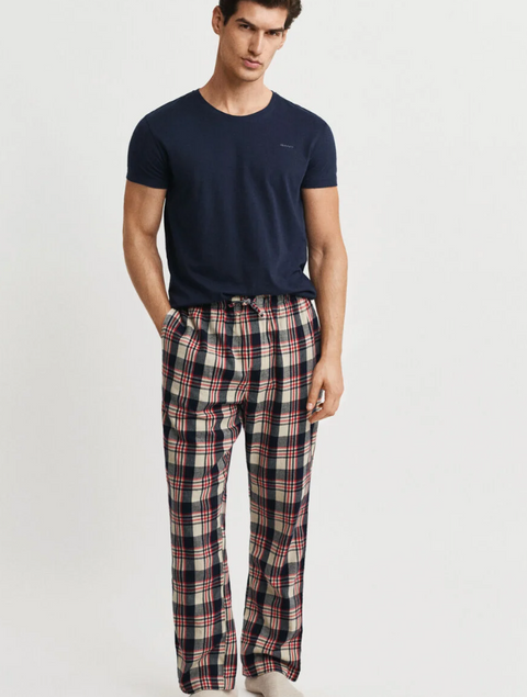Flannel Check Pajama Pants Rød