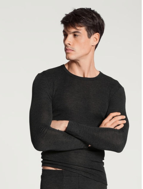 men shirt long sleeve Blå