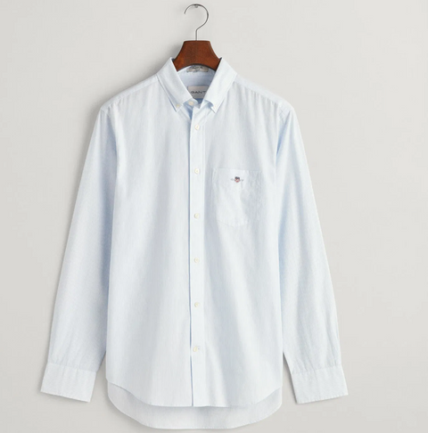 Classic Poplin Banker Reg Lyseblå