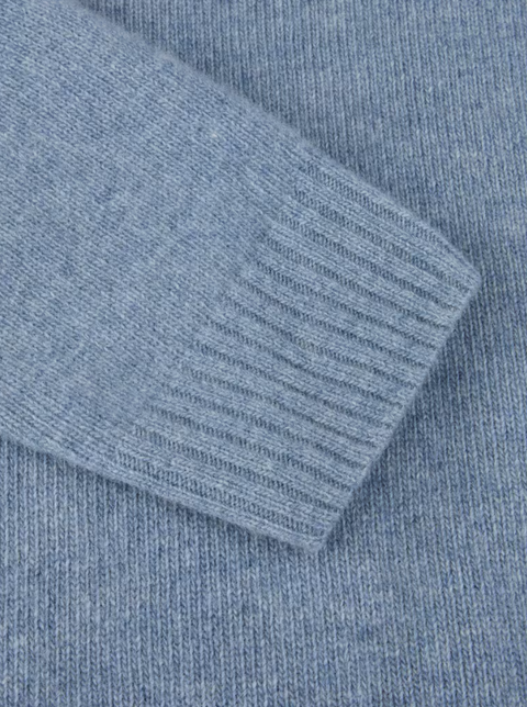 Sweather knitted crew neck merino Lyseblå