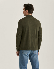 Merino Zip Cardigan, Olive Oliven