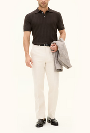 Barto Stripe Poloshirt Mørkebrun