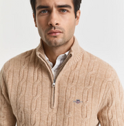 Lambswool cable HZ Lysebrun