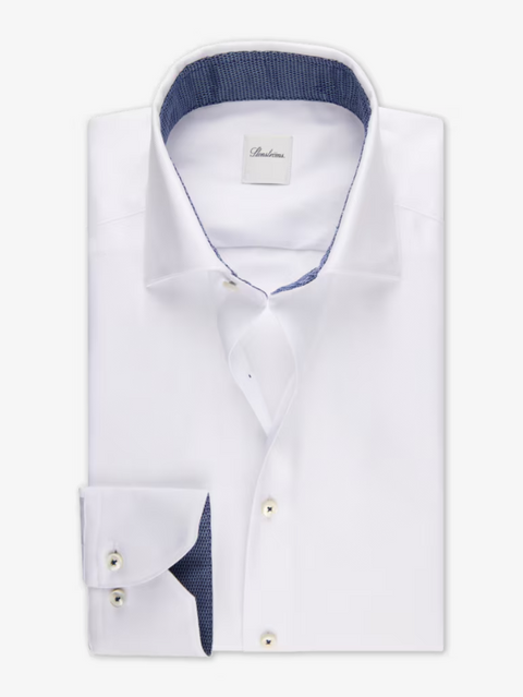 Hvit Twillskjorte i kontrast Hvit