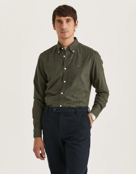 Watts Flannel shirt, Oliven Oliven