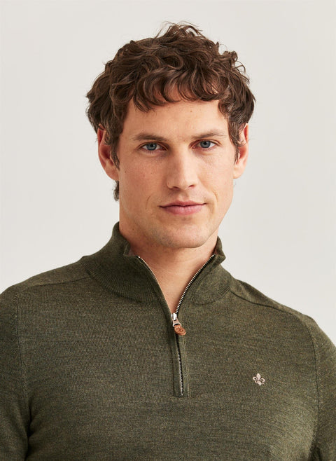 Merino John Zip Oliven