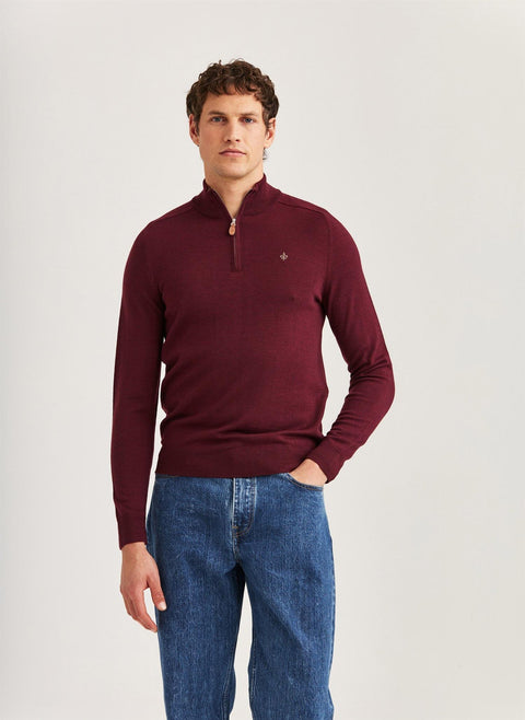 Merino John Zip Bordeaux