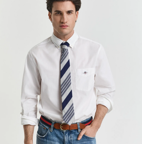 Classic Poplin Shirt Reg Hvit