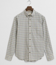 Reg twill Check shirt Blå
