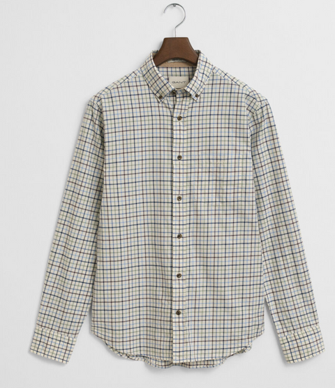 Reg twill Check shirt Blå