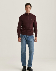 Merino John Zip, Wine Red Burgunder