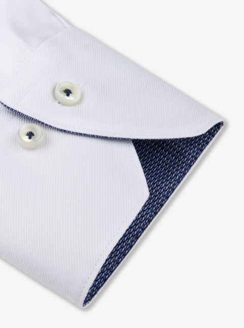 Hvit Twillskjorte i kontrast Hvit