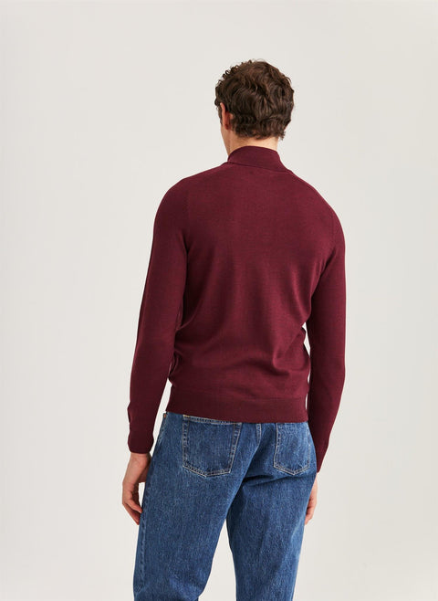 Merino John Zip Bordeaux