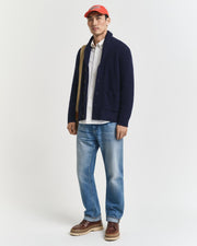 Wool Blend Cardigan Blå